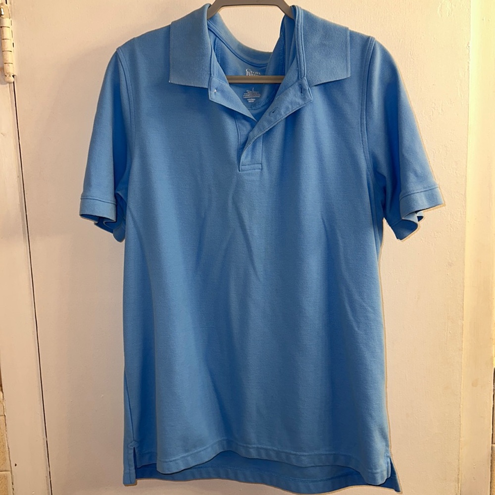 Men’s Large Croft and Barrow Polo. Light Blue.